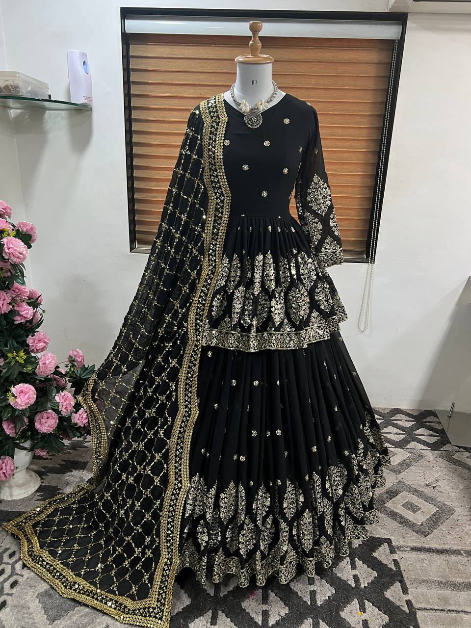 Faux Georgette Lehenga