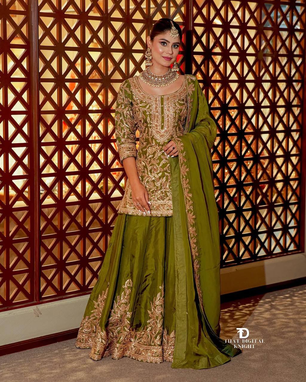Regal Green And Gold Outfit