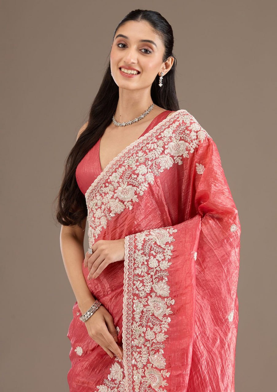 Blossom Border Saree