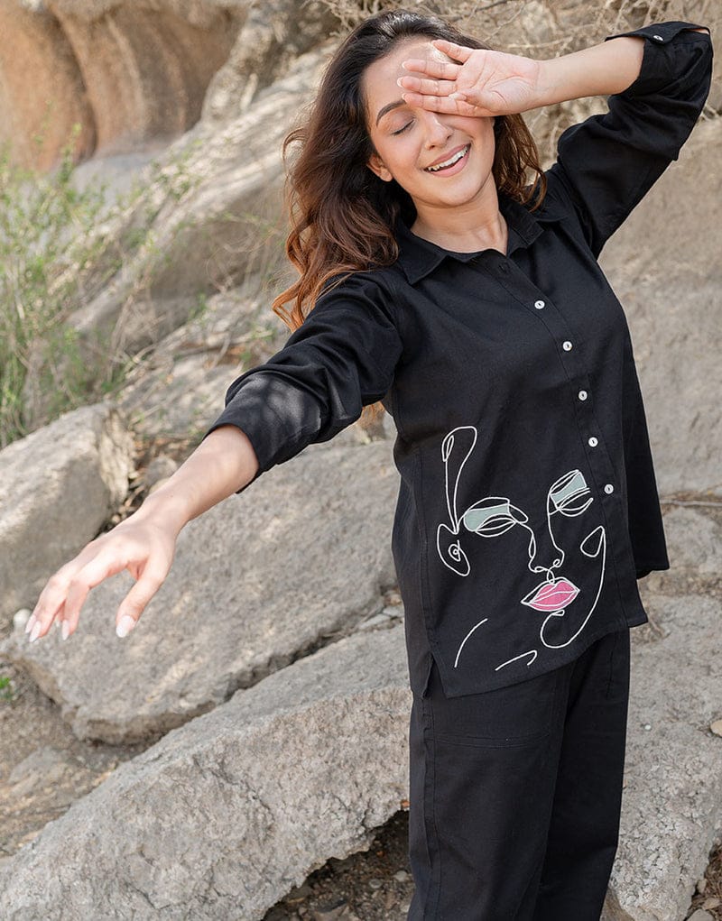 Embroidered Cotton Flex Co-Ord Set