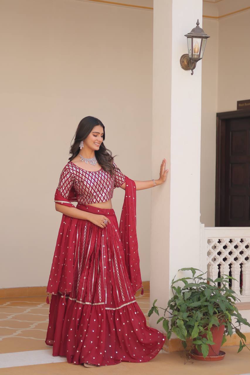 Flowing Floral Lehenga