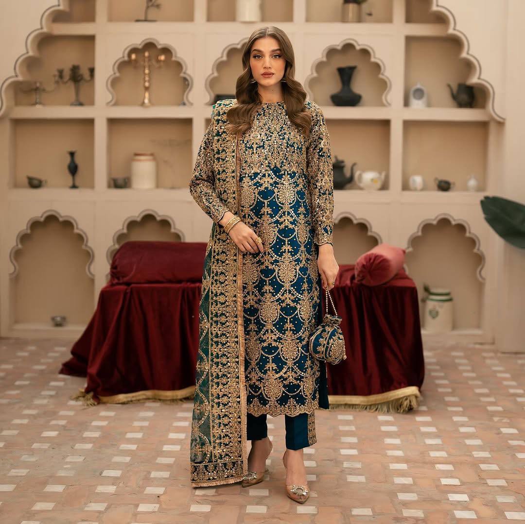 Embroidered Blue