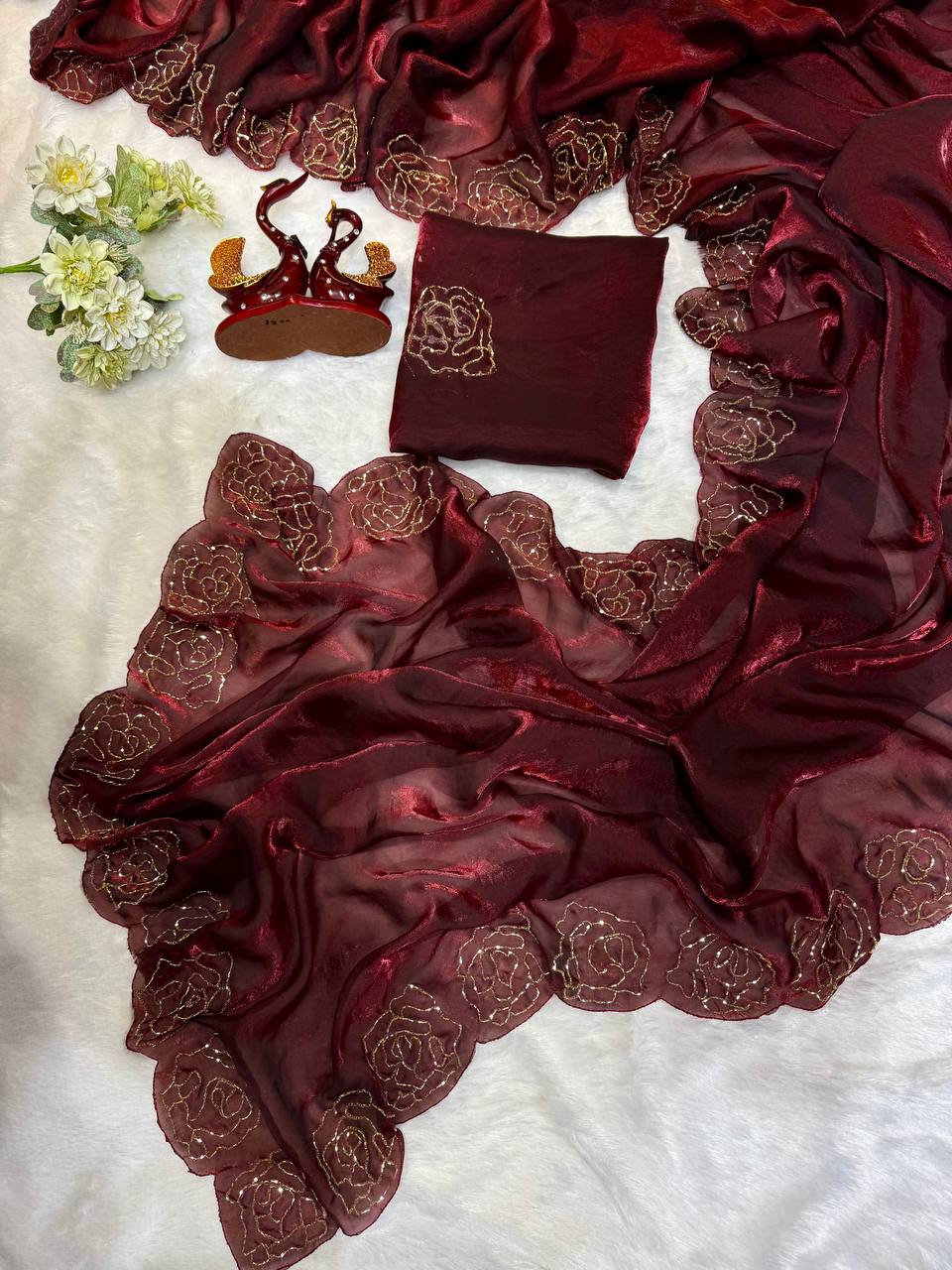 Beautiful Katdana handwork Saree