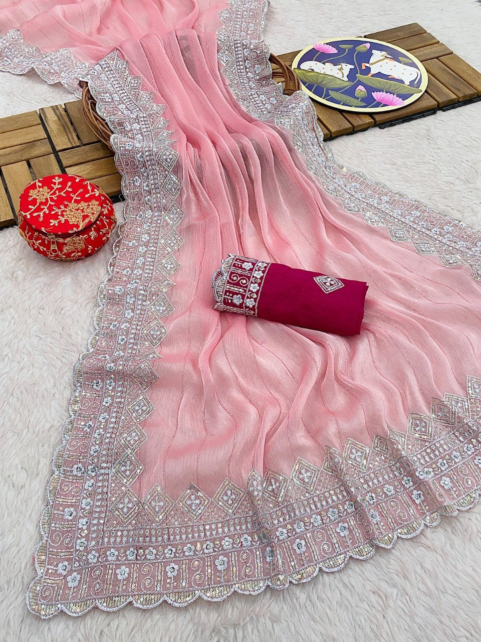 Silver Stream Saree