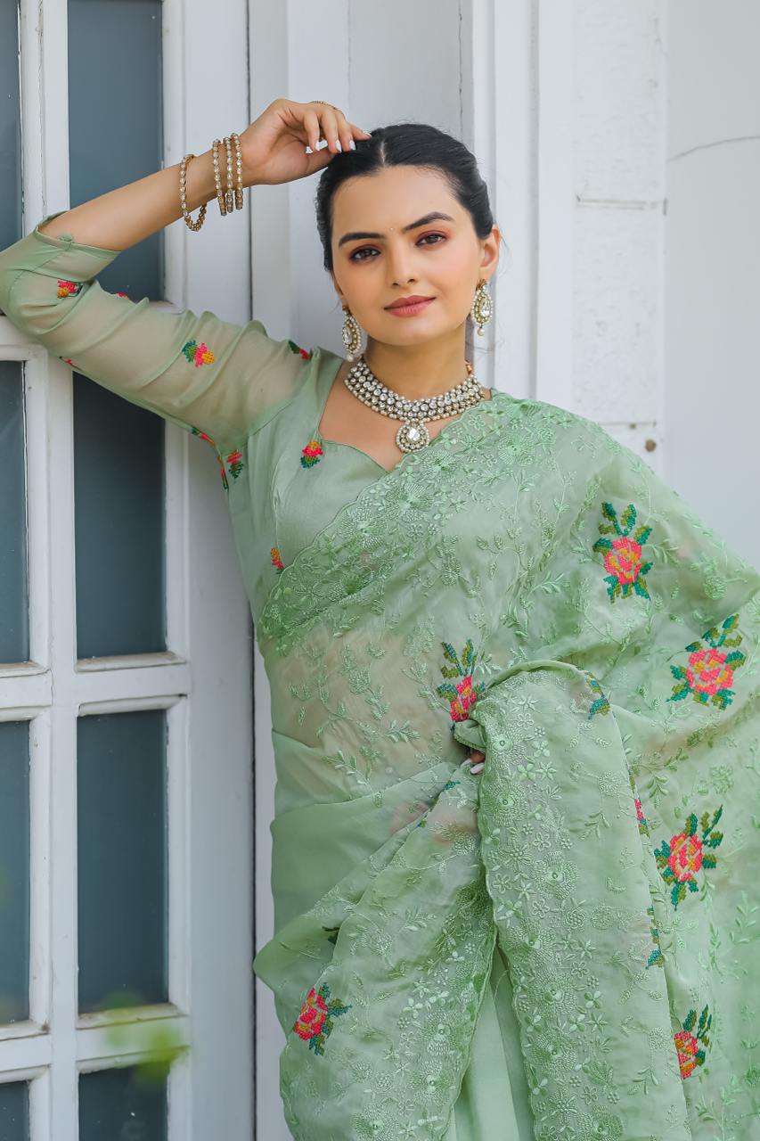 Opal Oasis Saree
