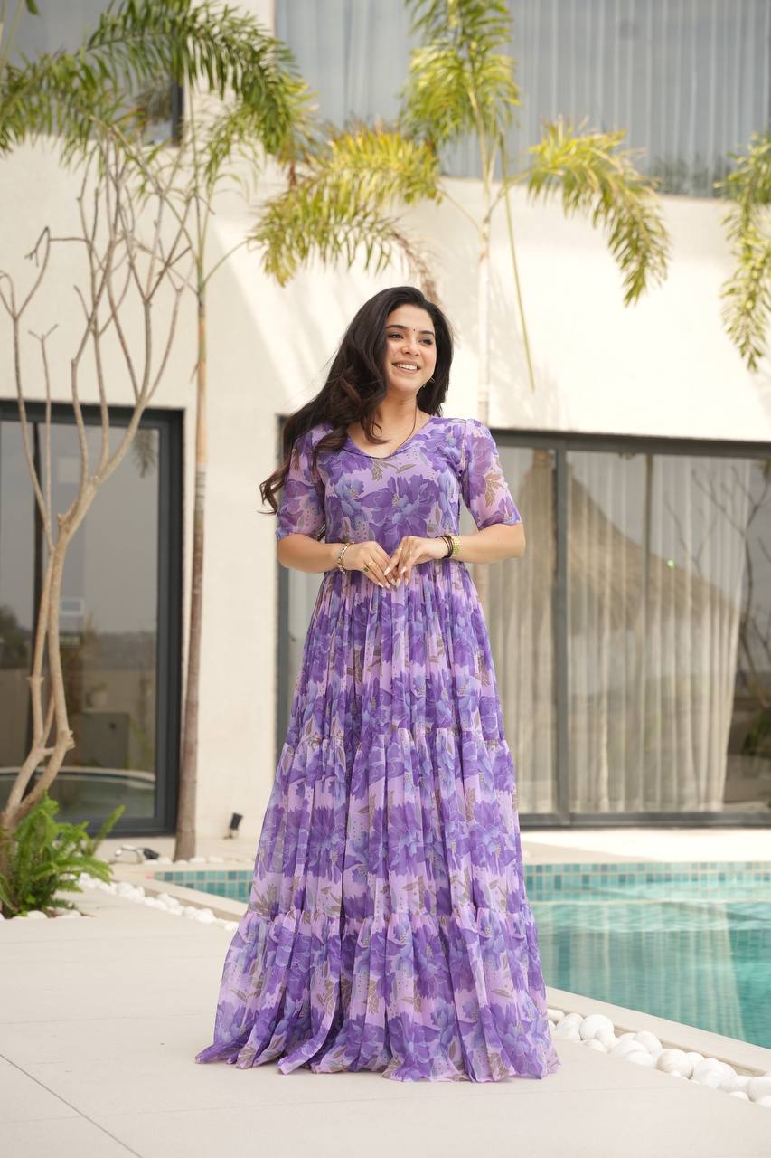 Lavender Bloom Floral Maxi