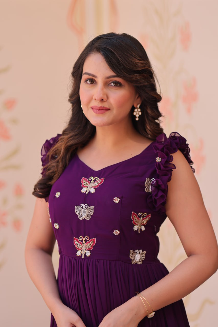 Purple Flutter Gown